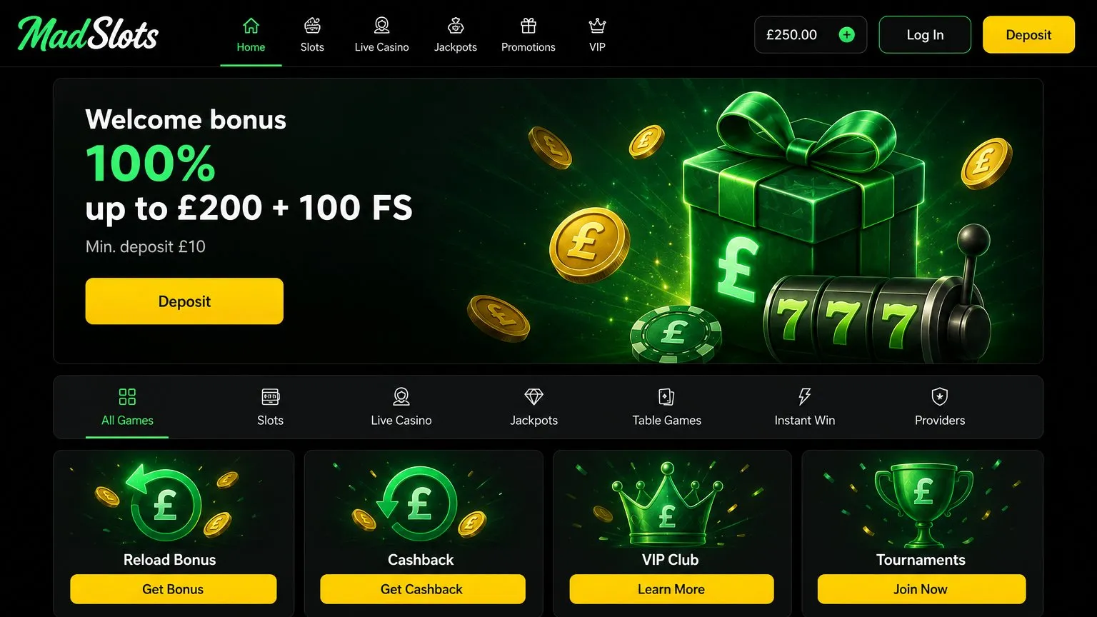Key features of MadSlots